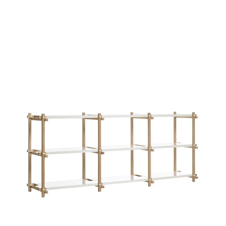 Étagère Woody - Oak-white lacquered shelf, low - HAY