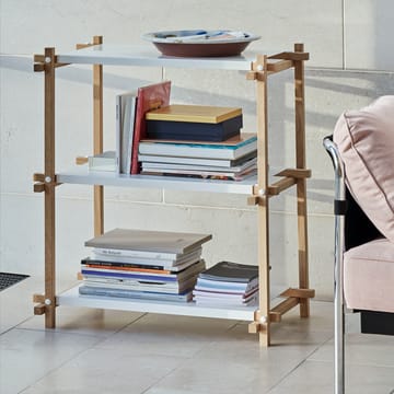 Étagère Woody - Oak-white lacquered shelf, low - HAY