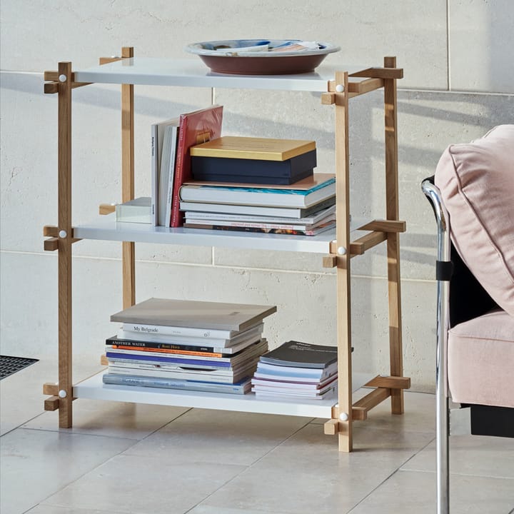 Étagère Woody, Oak-white lacquered shelf, low HAY