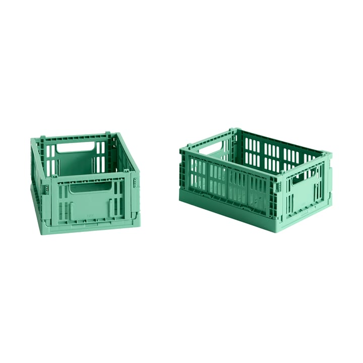 HAY Colour Crate Mini 13x17 cm, lot de 2 - Dark mint - HAY