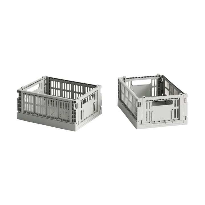 HAY Colour Crate Mini 13x17 cm, lot de 2 - Light grey - HAY