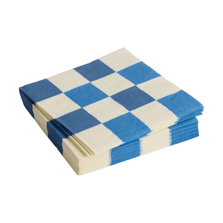 Serviette Pattern Lunch Check 33x33 cm Lot de 20 - Off white-blue M - HAY