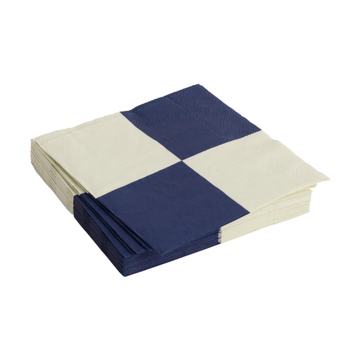 Serviette Pattern Lunch Check 33x33 cm Lot de 20 - Off white-dark blue L - HAY