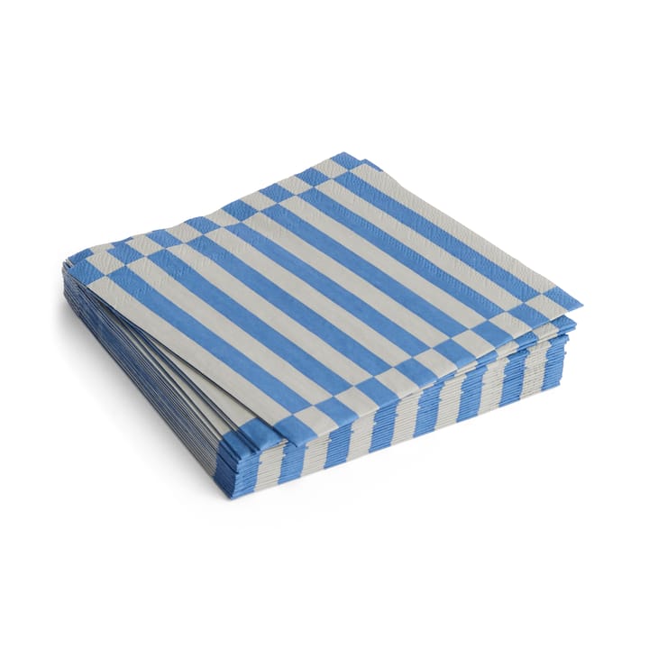 Serviette Pattern Lunch Stripe 33x33 cm Lot de 20 - Grey-blue pillar - HAY