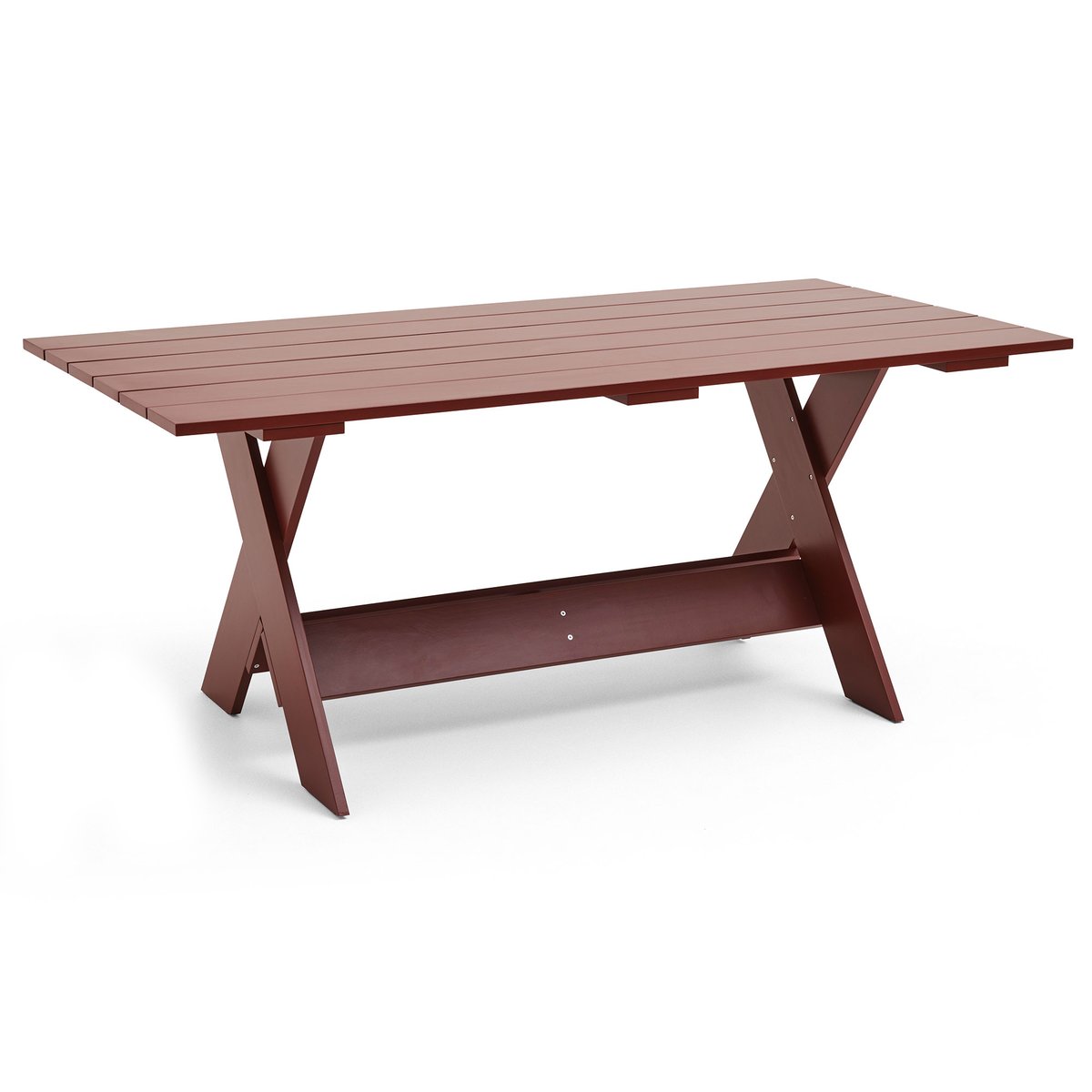 HAY Table à manger Crate Dining 180x89,5 cm pin laqué iron red