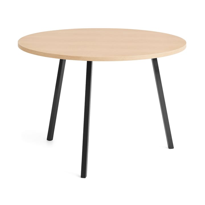 Table à manger Loop Stand Ø105 cm, Black-clear lacq. oak HAY