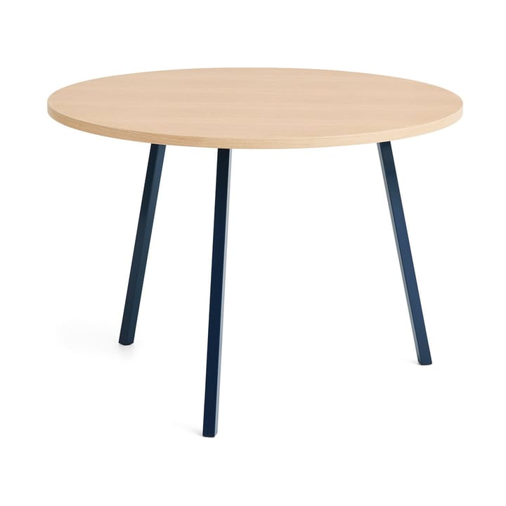 Table à manger Loop Stand Ø105 cm - Deep blue-clear lacq. oak - HAY