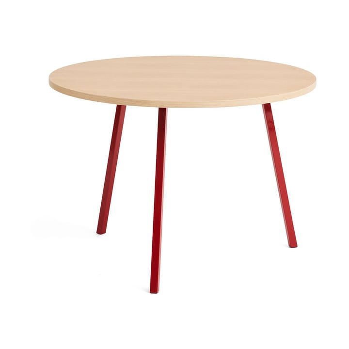 Table à manger Loop Stand Ø105 cm - Maroon red-clear lacq. oak - HAY