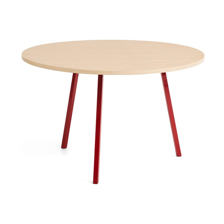 Table à manger Loop Stand Ø120 cm - Maroon red-clear lacq. oak - HAY