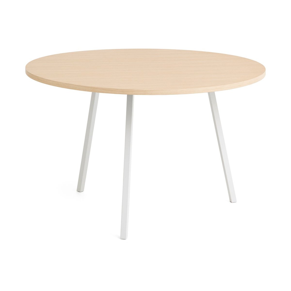 HAY Table à manger Loop Stand Ø120 cm White-clear lacq. oak