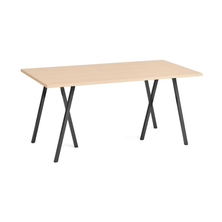 Table à manger Loop Stand 77,5x160 cm - Black-black linoleum-lacq. oak - HAY