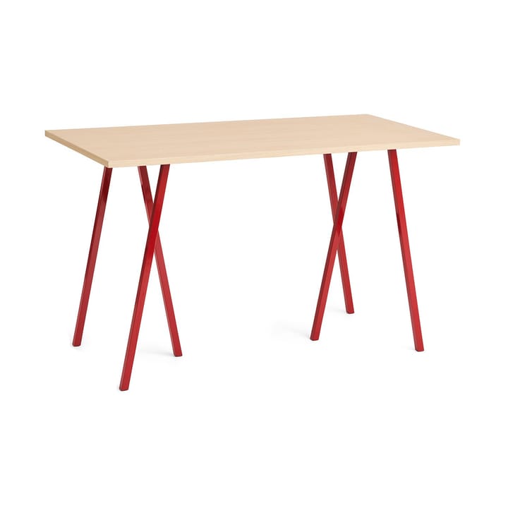 Table à manger Loop Stand 77,5x160 cm - Maroon red-clear lacq. oak - HAY