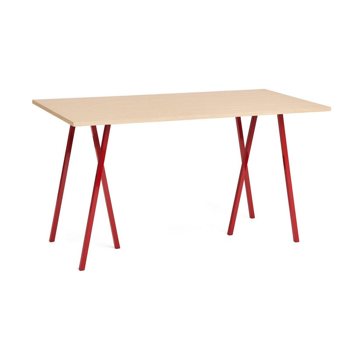 HAY Table à manger Loop Stand 87,5x180 cm Maroon red-clear lacq. oak