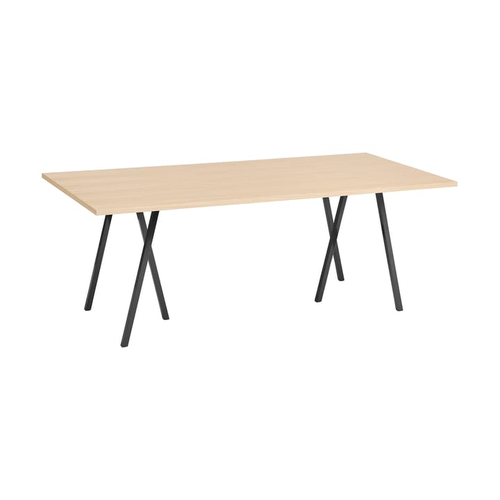 Table à manger Loop Stand 92,5x200 cm - Black-clear lacq. oak - HAY