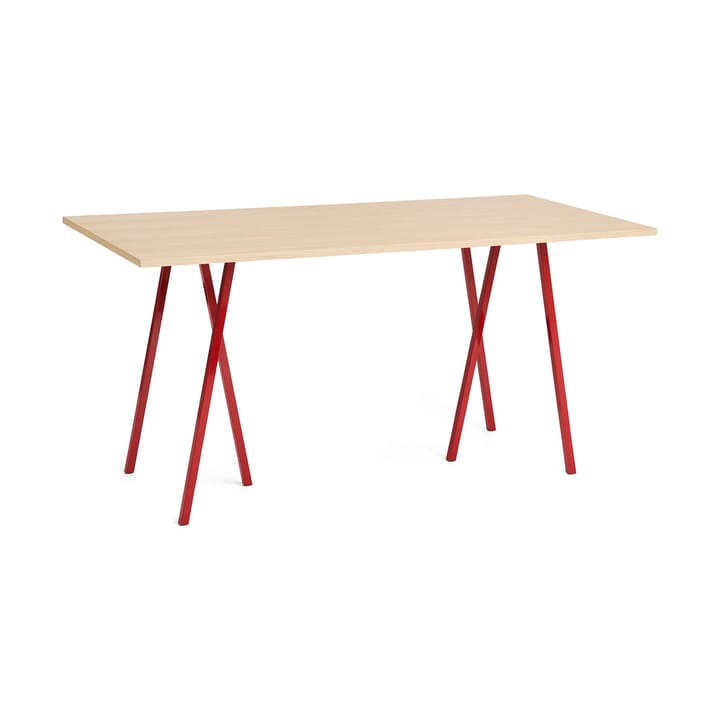 Table à manger Loop Stand 92,5x200 cm - Maroon red-clear lacq. oak - HAY