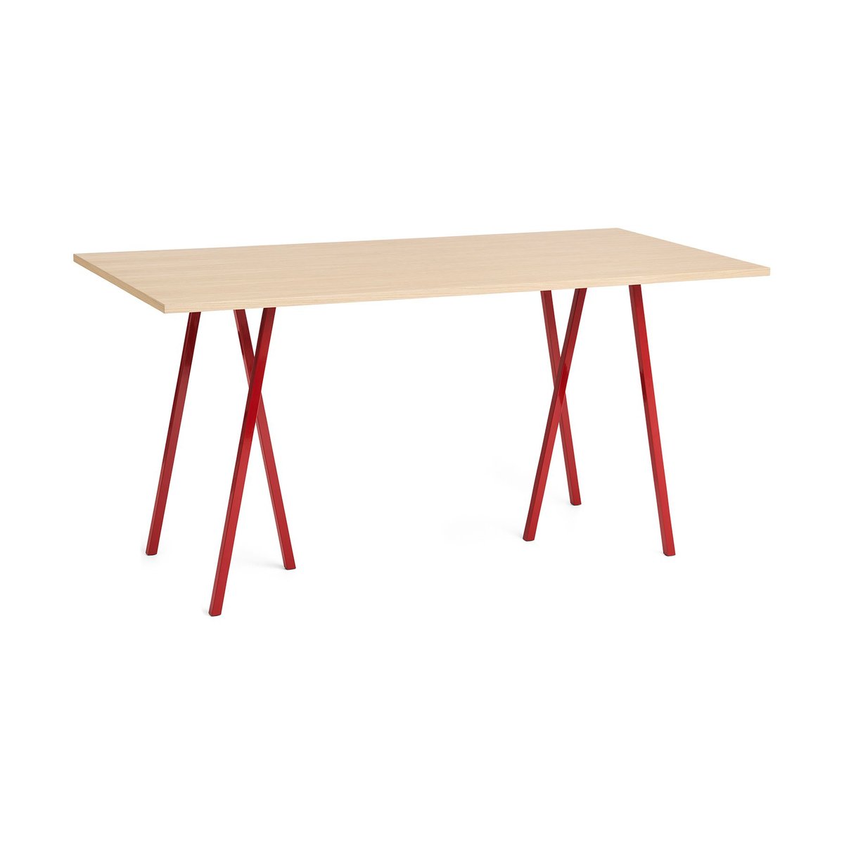 HAY Table à manger Loop Stand 92,5x200 cm Maroon red-clear lacq. oak