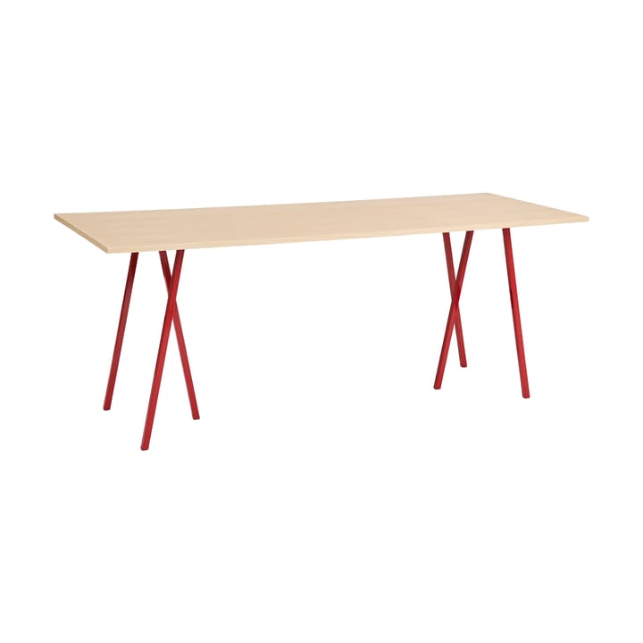 Table à manger Loop Stand 92,5x250 cm - Maroon red-clear lacq. oak - HAY