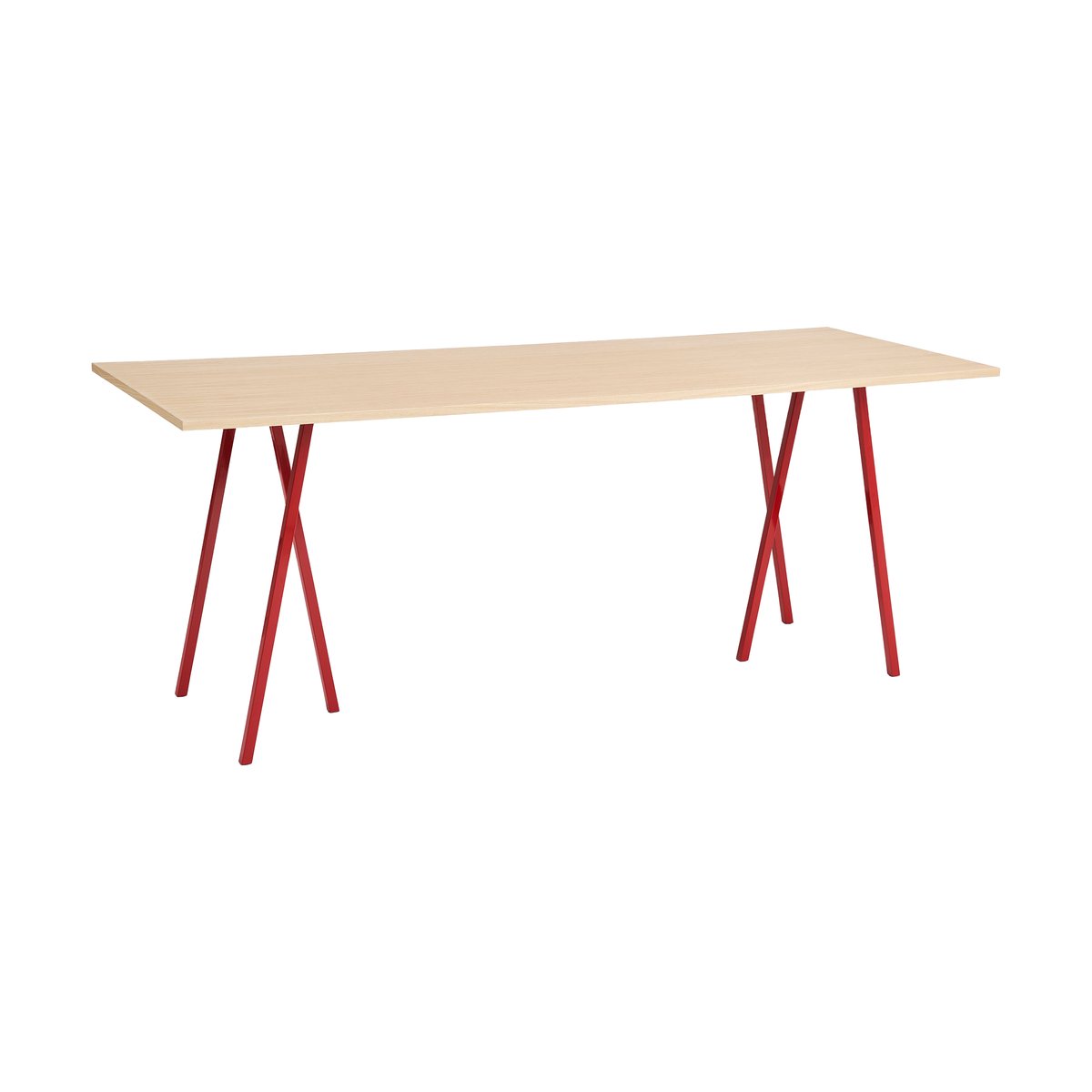 HAY Table à manger Loop Stand 92,5x250 cm Maroon red-clear lacq. oak