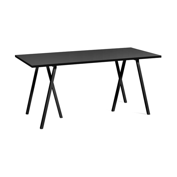 Table à manger Loop Stand incl. support 77,5x160 cm - Black-black linoleum-black ash - HAY