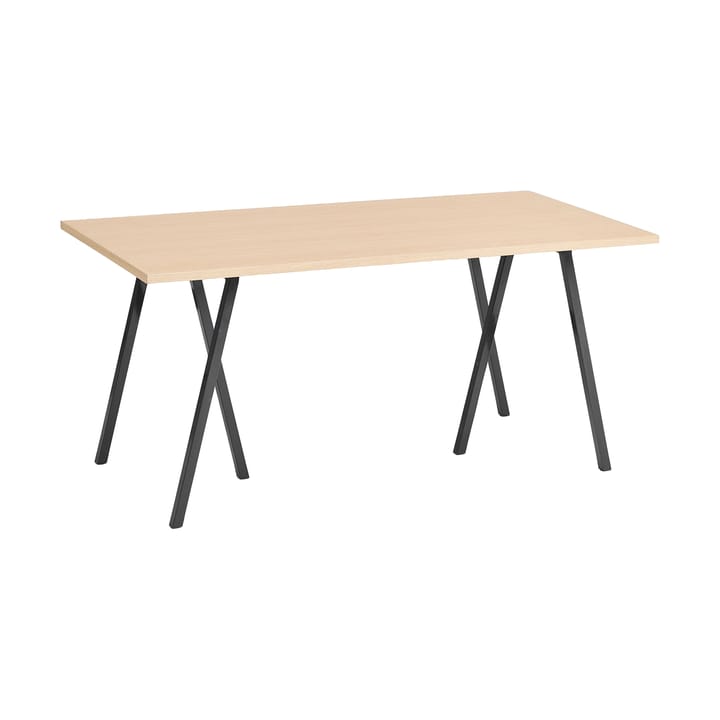 Table à manger Loop Stand incl. support 77,5x160 cm - Black-clear lacq. oak - HAY