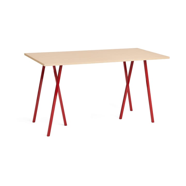 Table à manger Loop Stand incl. support 87,5x180 cm - Maroon red-clear lacq. oak - HAY