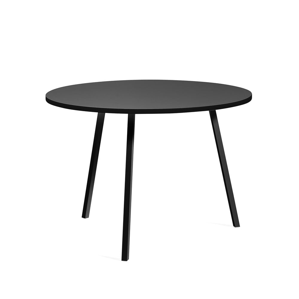 HAY Table à manger ronde Loop Stand Black linoleum-black, Ø105 cm