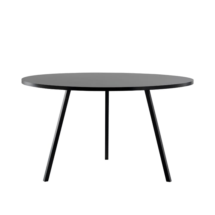 Table à manger ronde Loop Stand - Black linoleum-black, Ø120 cm - HAY