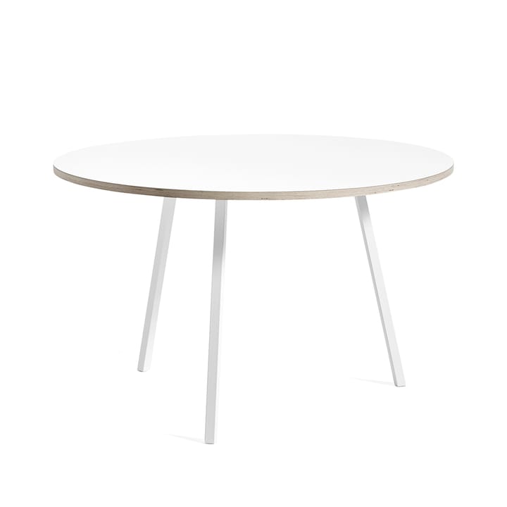 Table à manger ronde Loop Stand - White laminate-white, Ø120 cm - HAY