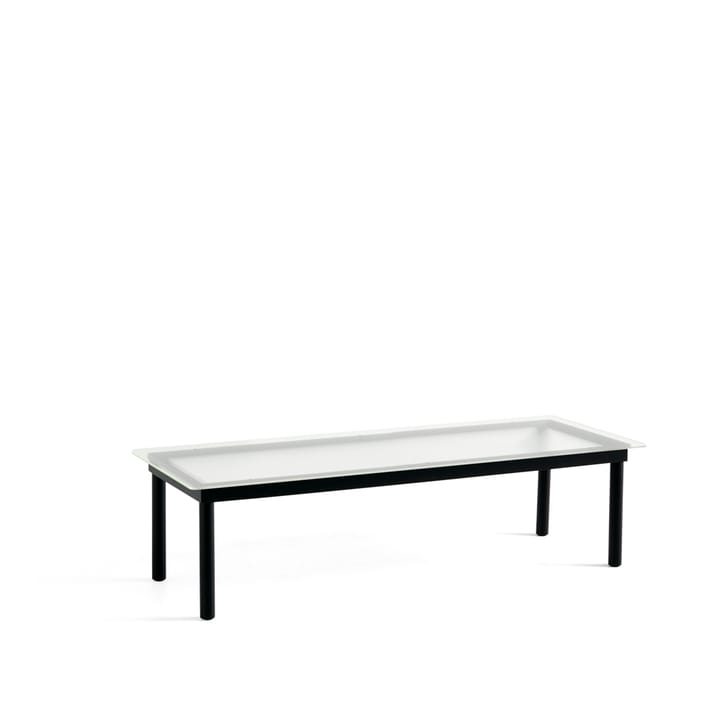 Table basse Kofi - Black oak-ribbed glass, 50 cm - HAY