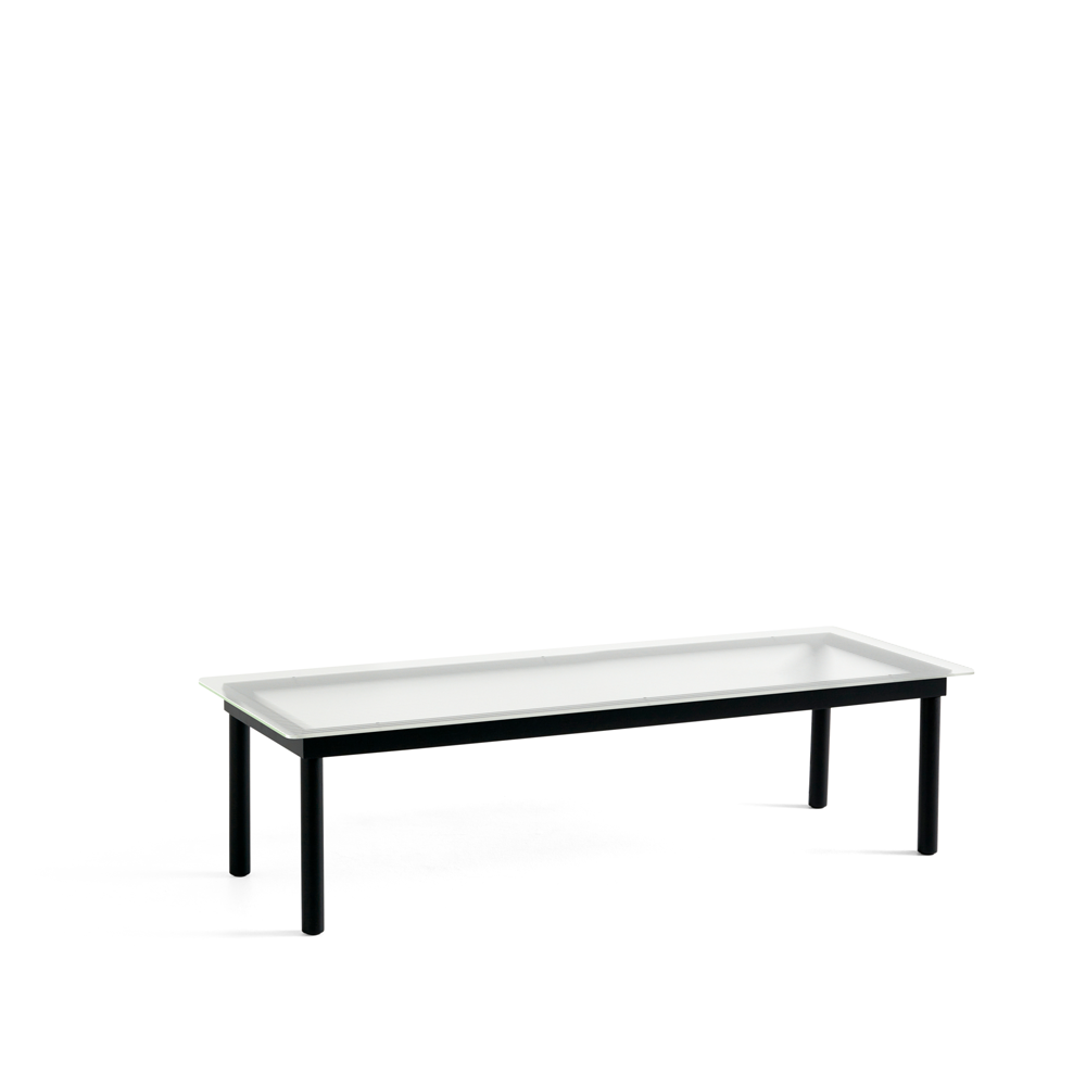 HAY Table basse Kofi Black oak-ribbed glass, 50 cm