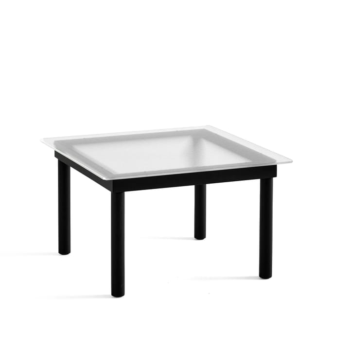 Table basse Kofi - Black oak-ribbed glass, 60 cm - HAY