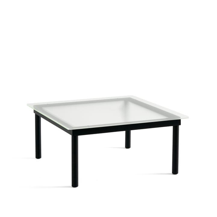 Table basse Kofi - Black oak-ribbed glass, 80 cm - HAY