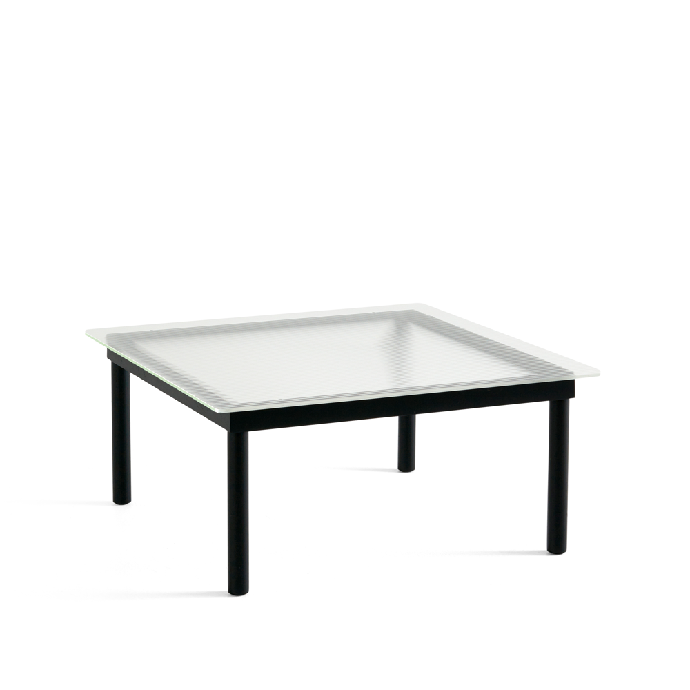 HAY Table basse Kofi Black oak-ribbed glass, 80 cm