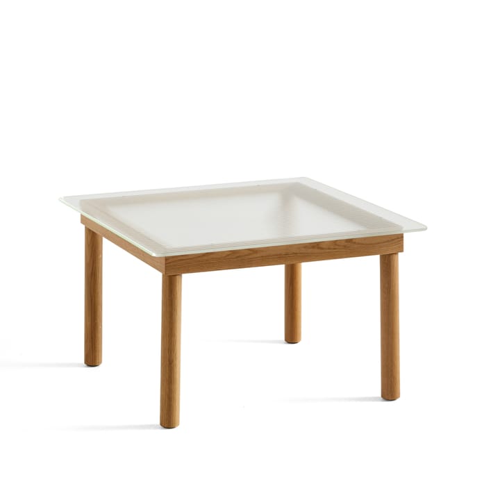 Table basse Kofi - Oak-ribbed glass, 60 cm - HAY