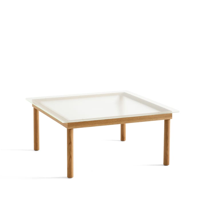 Table basse Kofi - Oak-ribbed glass, 80 cm - HAY