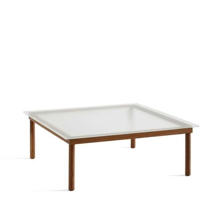 Table basse Kofi - Walnut-ribbed glass, 100 cm - HAY