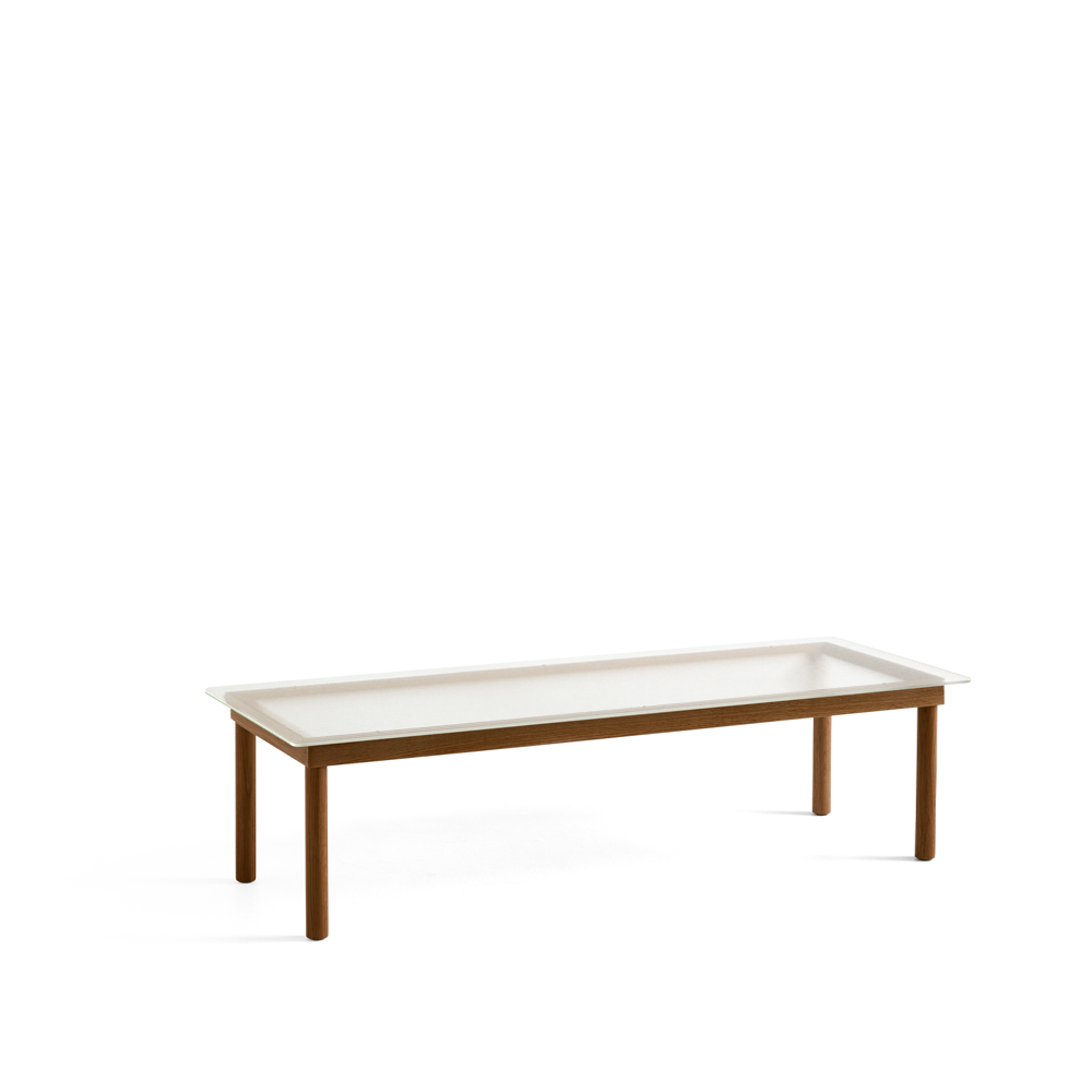 HAY Table basse Kofi Walnut-ribbed glass, 50 cm