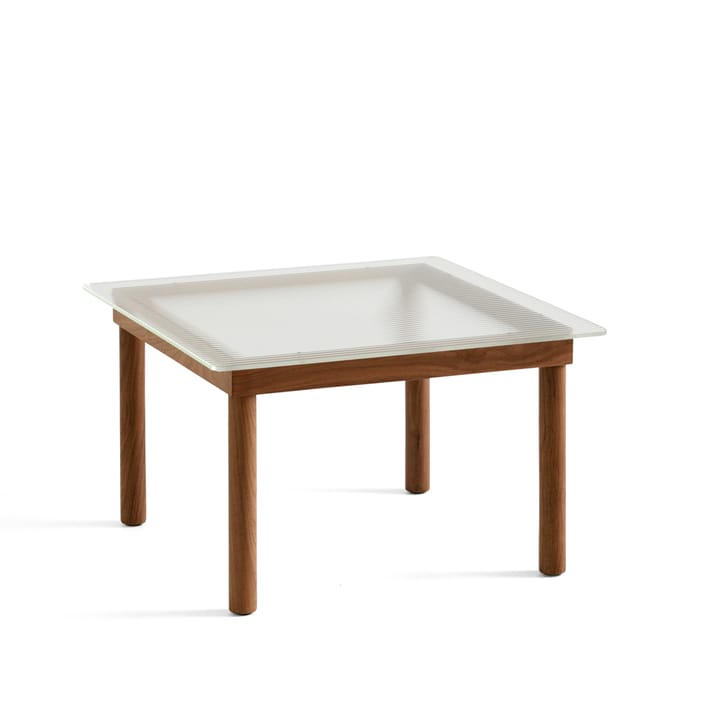 Table basse Kofi - Walnut-ribbed glass, 60 cm - HAY