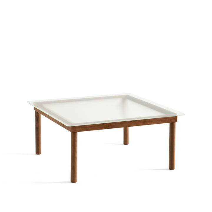 Table basse Kofi - Walnut-ribbed glass, 80 cm - HAY