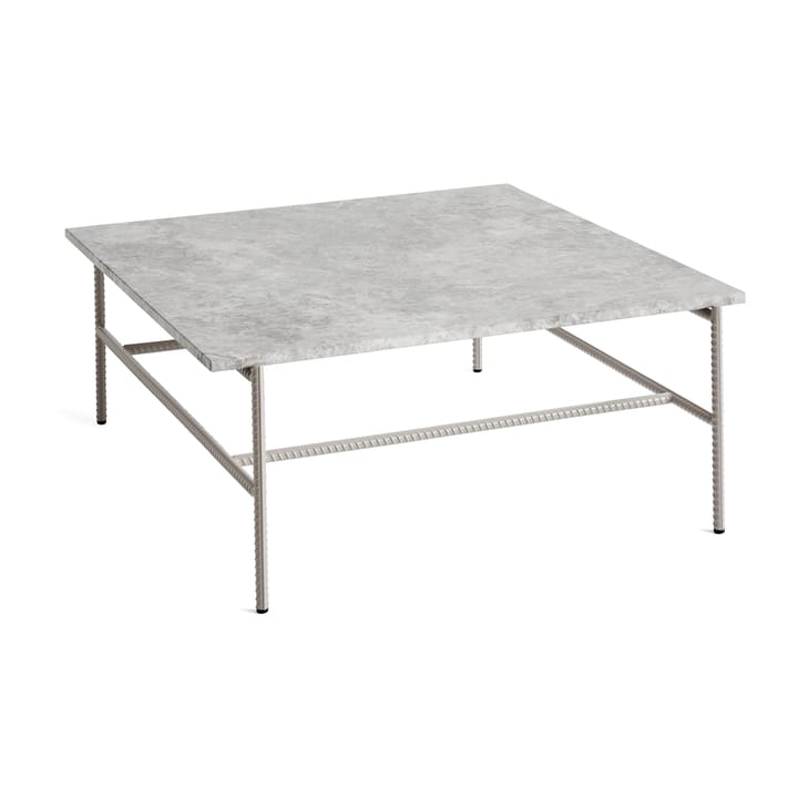 Table basse Rebar 80x84x33 cm - Grey marble-fossil - HAY