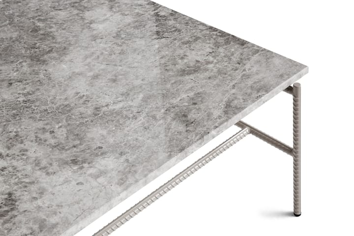 Table basse Rebar 80x84x33 cm, Grey marble-fossil HAY