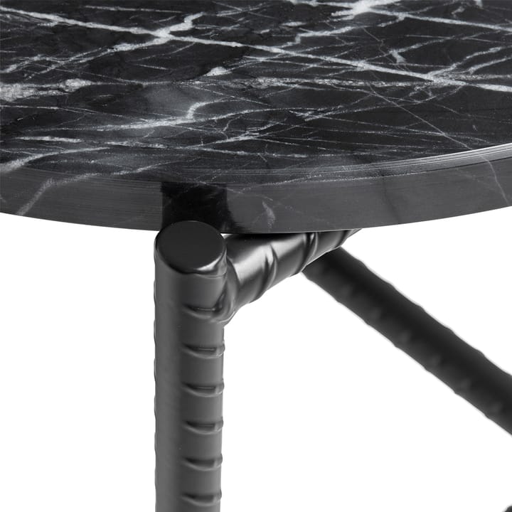 Table d'appoint Rebar Ø45 cm, Black marble-black HAY