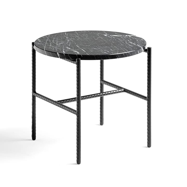 Table d'appoint Rebar Ø45 cm - Black marble-black - HAY