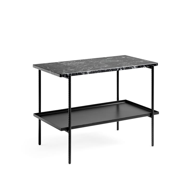 Table d'appoint Rebar 75x44x55 cm - Black marble-black - HAY