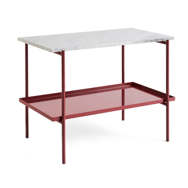 Table d'appoint Rebar 75x44x55 cm - Grey marble-barn red - HAY