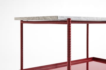 Table d'appoint Rebar 75x44x55 cm - Grey marble-barn red - HAY