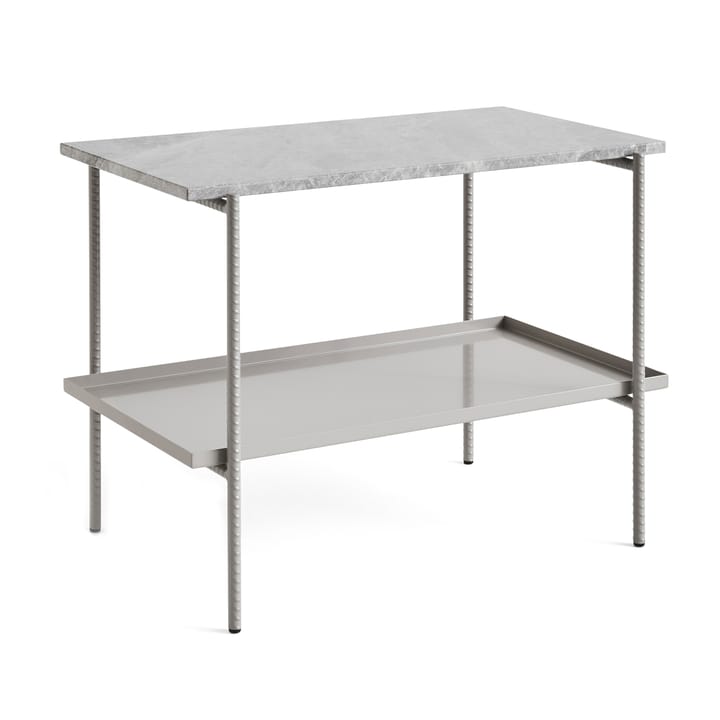 Table d'appoint Rebar 75x44x55 cm - Grey marble-fossil - HAY