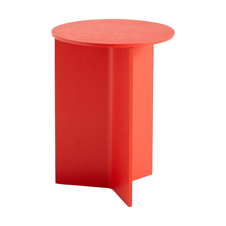 Table d'appoint Slit high Ø35 cm - Candy red lacquered oak - HAY