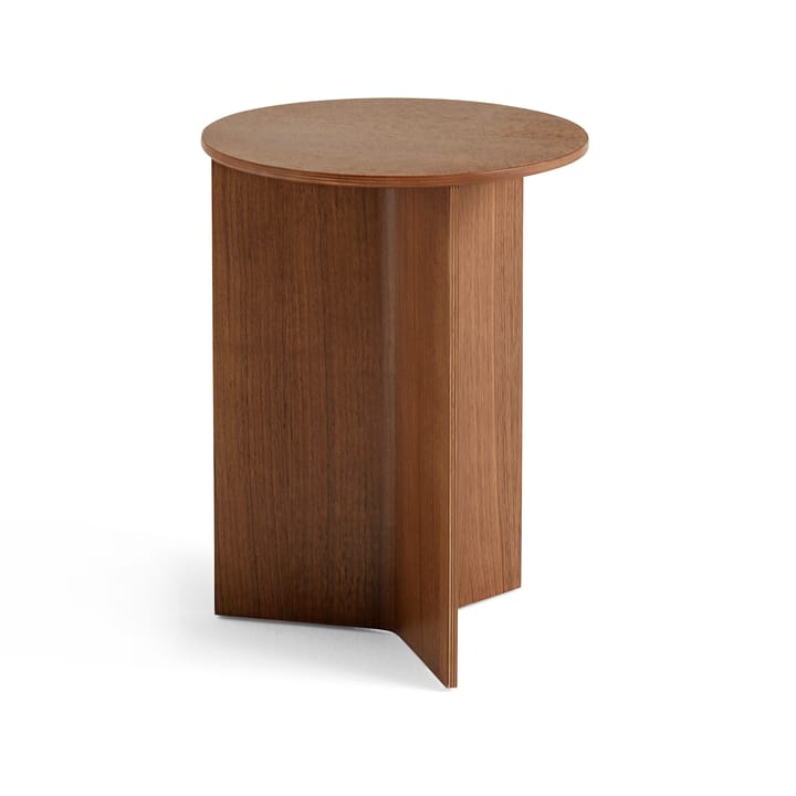 Table d'appoint Slit high Ø35 cm - Lacquered walnut - HAY