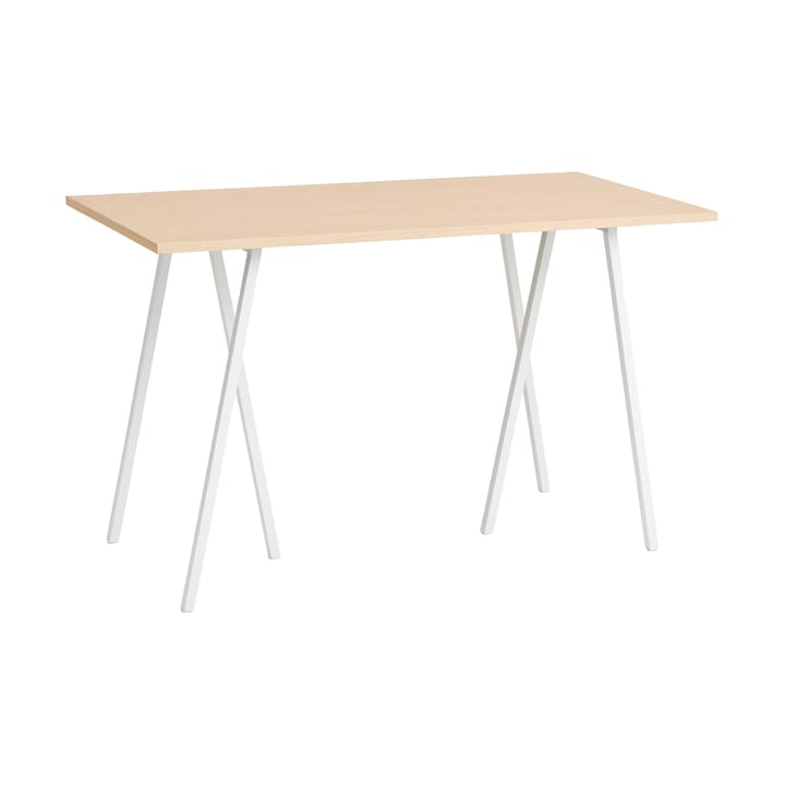 Table de bar Loop Stand incl. support 77,5x160 cm - White-clear lacq. oak - HAY